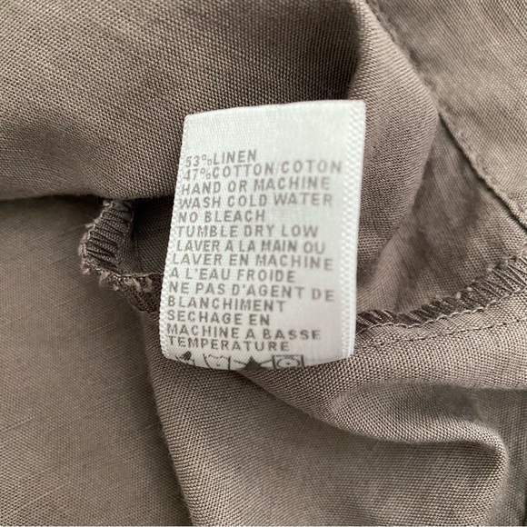 James Perse Khaki Green Linen Blend Pocket Tank Dress, Size 1=S - Picture 11 of 13